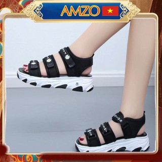Giày sandal nữ fashion 3 quai hình hoa cúc 💥HOTTREND - GIÁ RẺ💥 Sandal nữ đế tripel cao 4cm êm và nhẹ