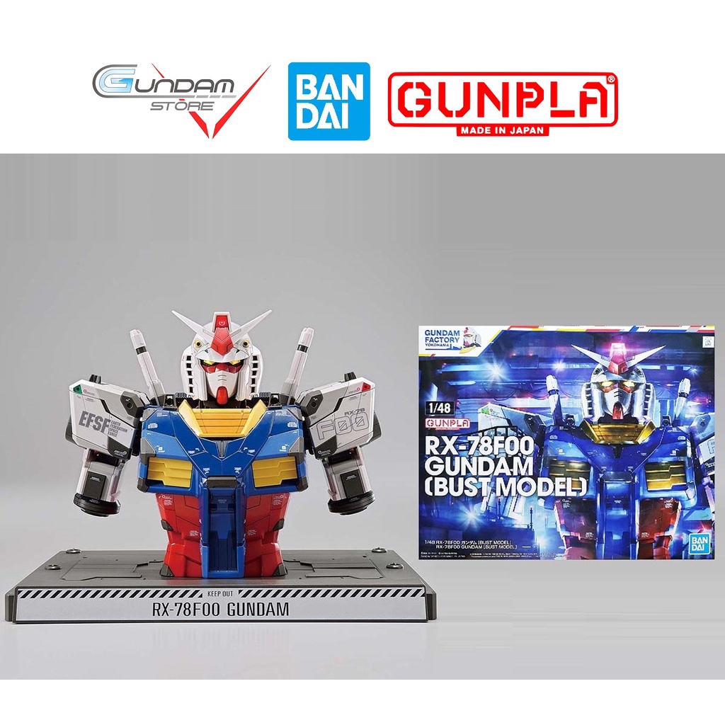 Mô Hình Gundam RX-78F00 Head Bust 1/48 Factory Yokohama Bandai Đồ Chơi Lắp Ráp Anime Nhật