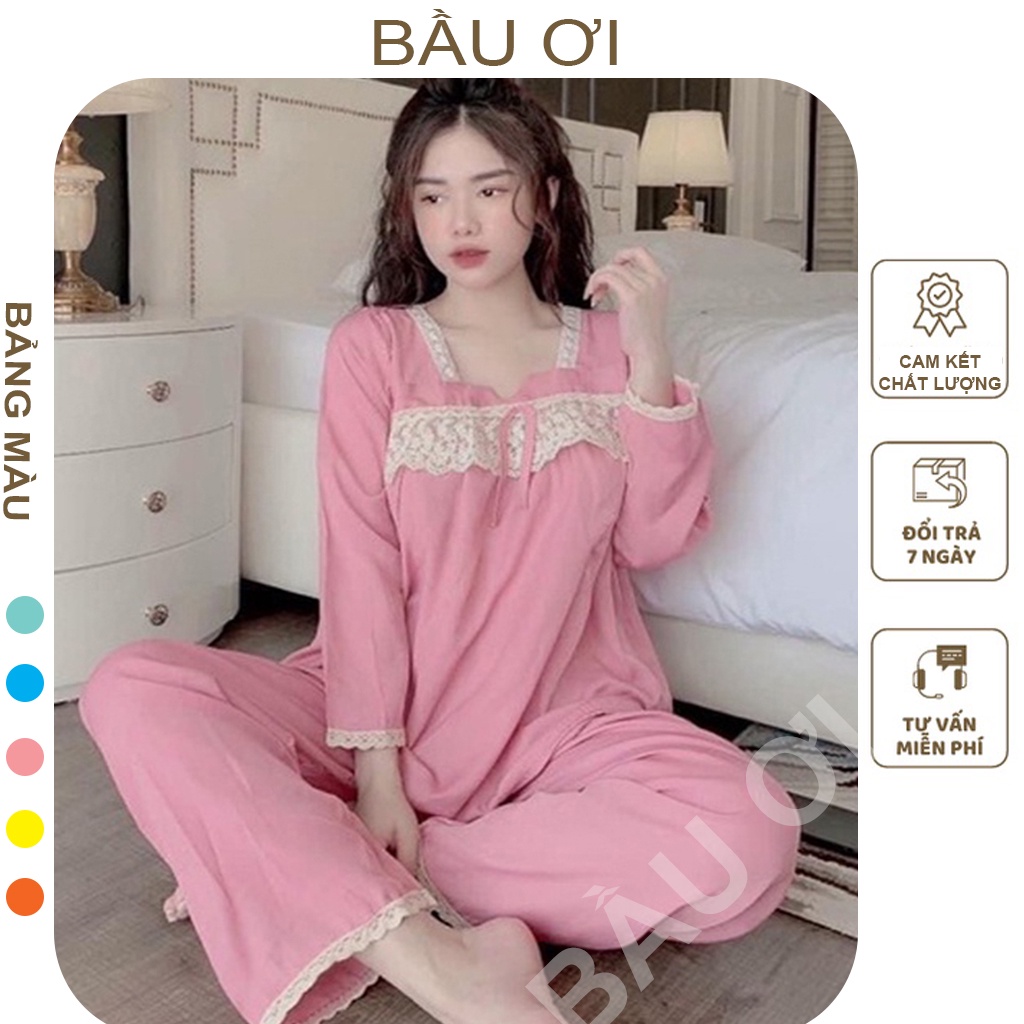[BAUOI B04] BỘ BẦU TRƯỚC VÀ SAU SINH CHẤT ĐŨI LỤA CỰC MÁT FREE SIZE - BỘ QUẦN ÁO DÀI TAY CHO CON BÚ
