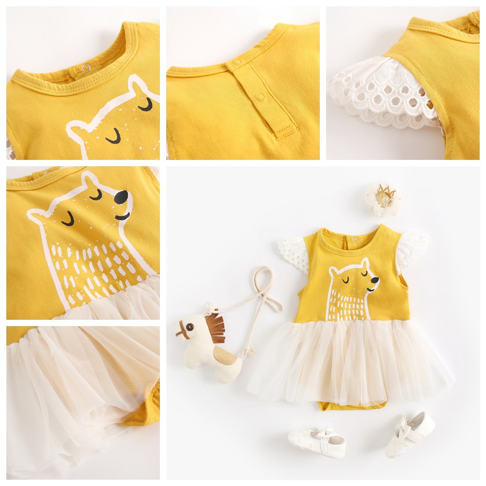 Đầm Liền Thân Sanlutoz Dành Cho Bé Gái Được Làm Từ Cotton