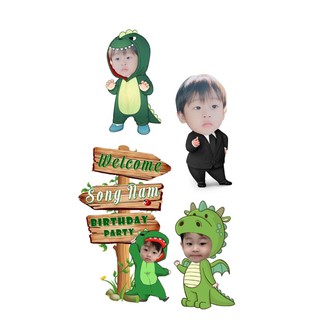 Set trang trí tiệc sinh nhật bé, Chibi và bóng (mẫu tuỳ chọn thiết kế theo yêu cầu)