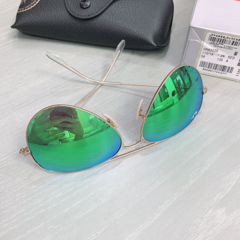 Kinh Mát RayBan Aviator RB3025 112/19 (58-14-135) Màu mắt Xanh Green chống chói