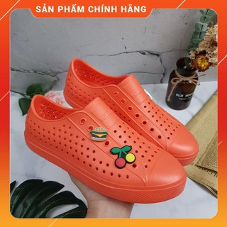 [FULL HỘP] Giày nhựa đi mưa Native - Chất liệu nhựa xốp siêu nhẹ, không thấm nước - Màu full cam