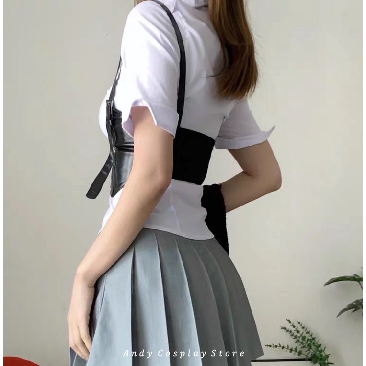 Đai nịt harness corset bản to da PU