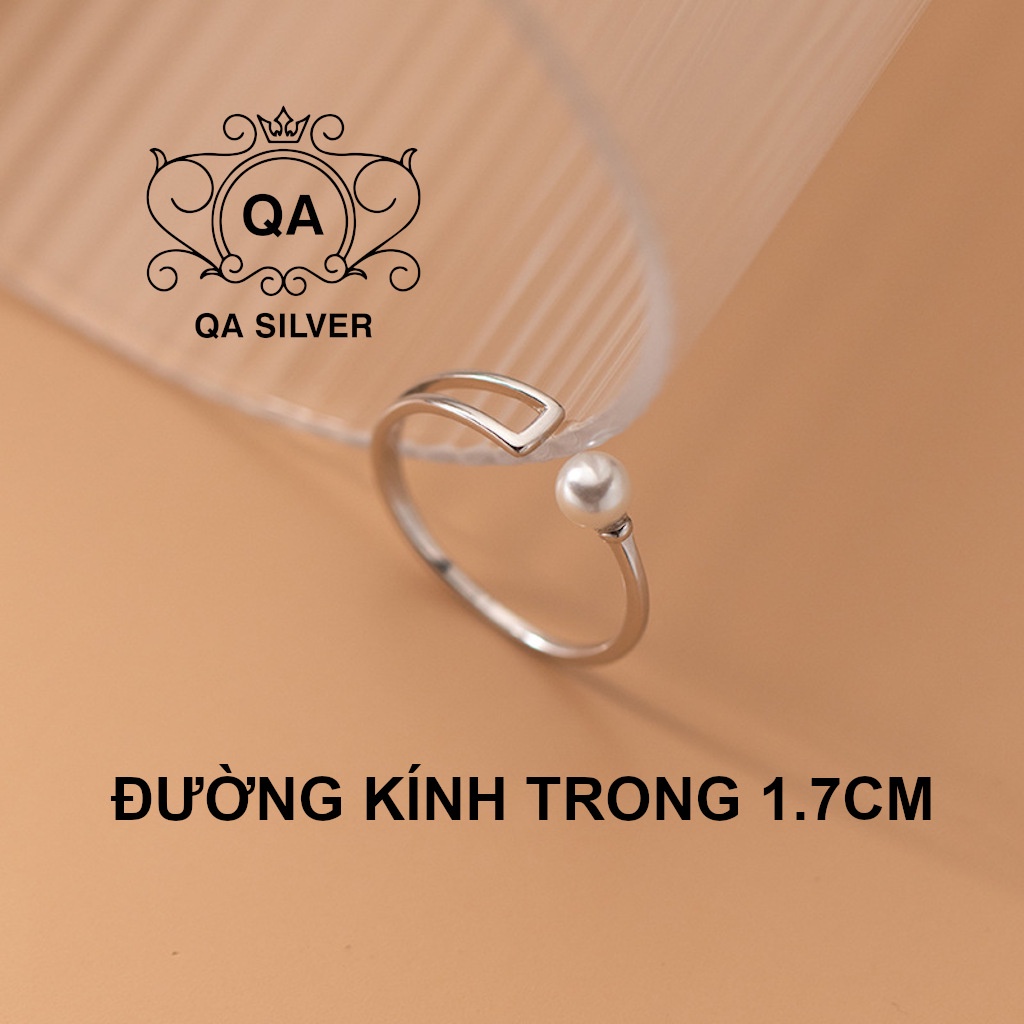 Nhẫn bạc đính ngọc trai giả chuỗi hạt S925 PEARL Silver Ring QA SILVER RI220404