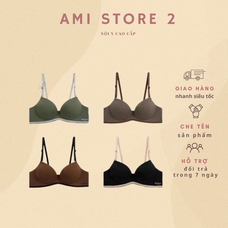 Áo Lót Su Đúc Kẻ Viền Đệm Bàn Tay Nâng Ngực 2030