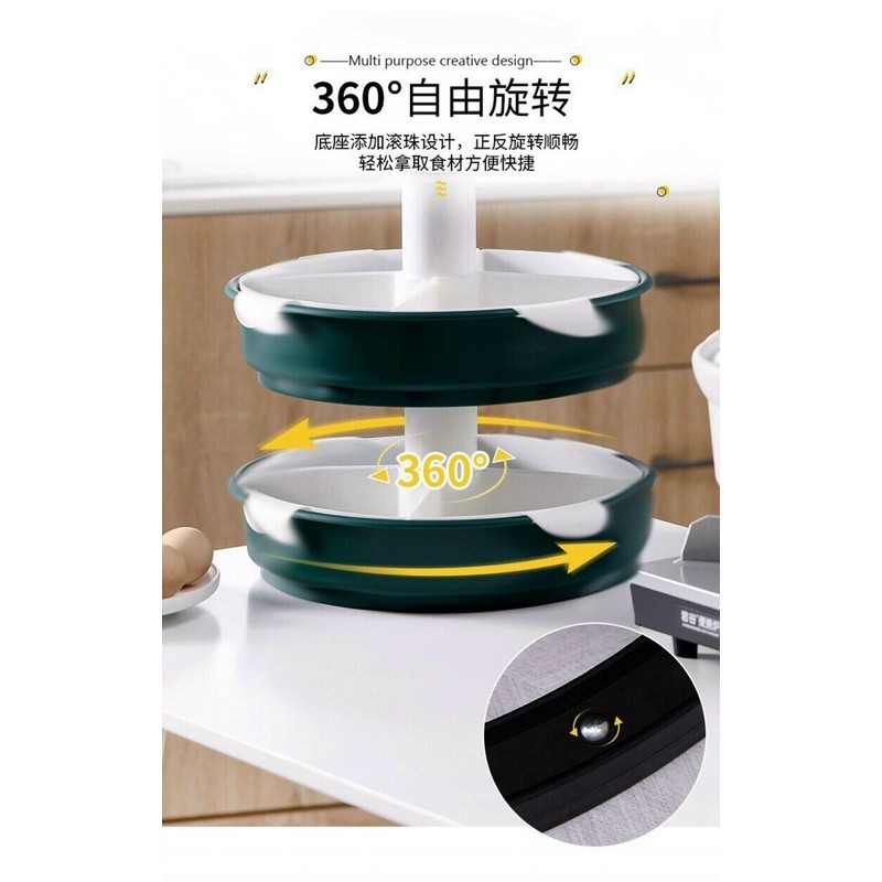 Kệ đựng rau,củ đa năng 3 tầng xoay 360 độ