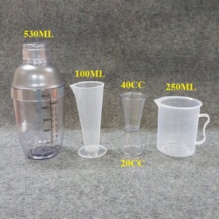Combo 100k( lắc 500ml,zick 100ml,zick 2 đầu  20-40ml,ca 250ml)