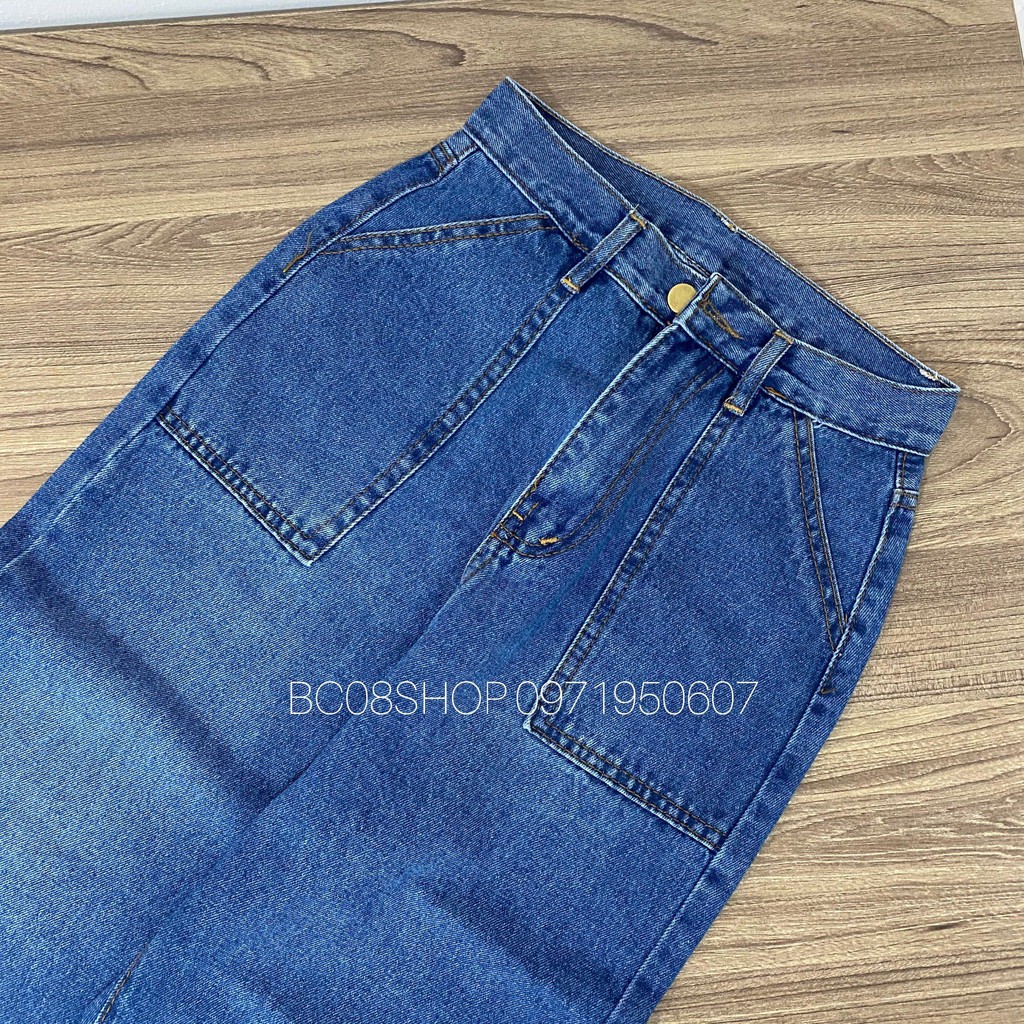 Quần Jean Baggy Nữ Lưng Cao Hách Chân Dài 100cm Lai Tua BC142