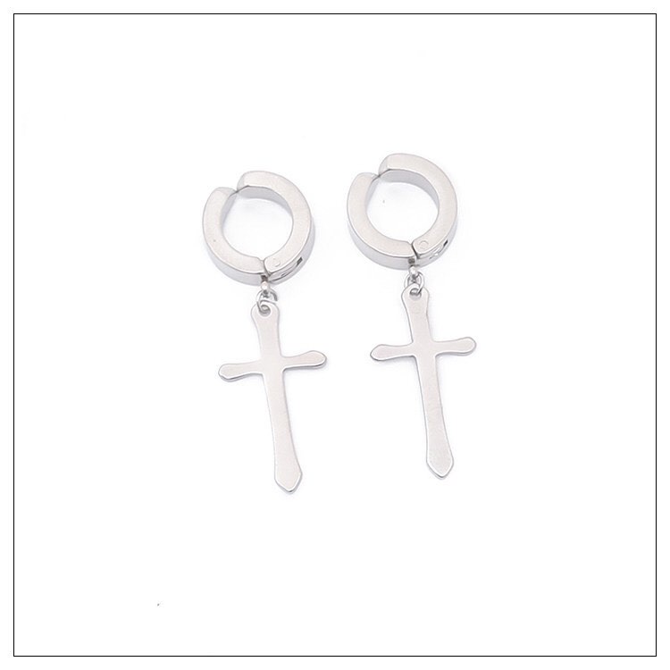 kẹp tai nam nữ thánh giá không cần xỏ lỗ Unisex titan không gỉ
