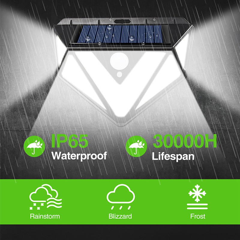 Bộ 4 Đèn Led 166 Bóng Năng Lượng Mặt Trời Cảm Biến Chuyển Động Cho Sân Vườn