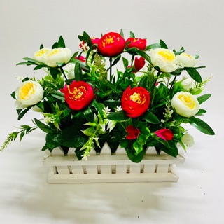 Hàng rào hoa hồng trà trang trí cầu thang 2 tấc