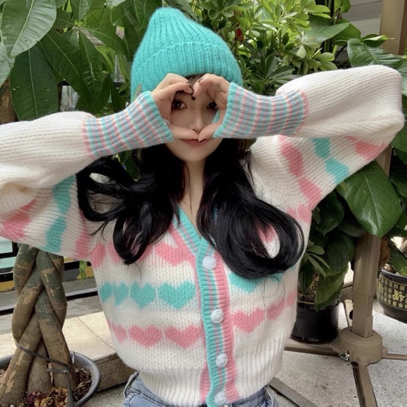 ÁO LEN CARDIGAN TRÁI TIM XINH | BigBuy360 - bigbuy360.vn