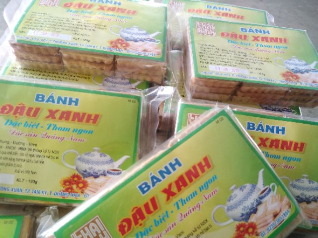 3 bánh đậu xanh nướng Thái Bình gói 100g - Đặc sản Quảng Nam