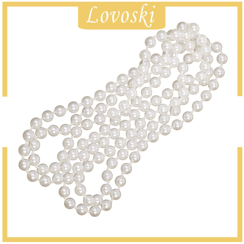 [Lovoski] Vòng Cổ Ngọc Trai Trắng Dài Có Nắp Đậy Dùng Hóa Trang Tiệc Tùng