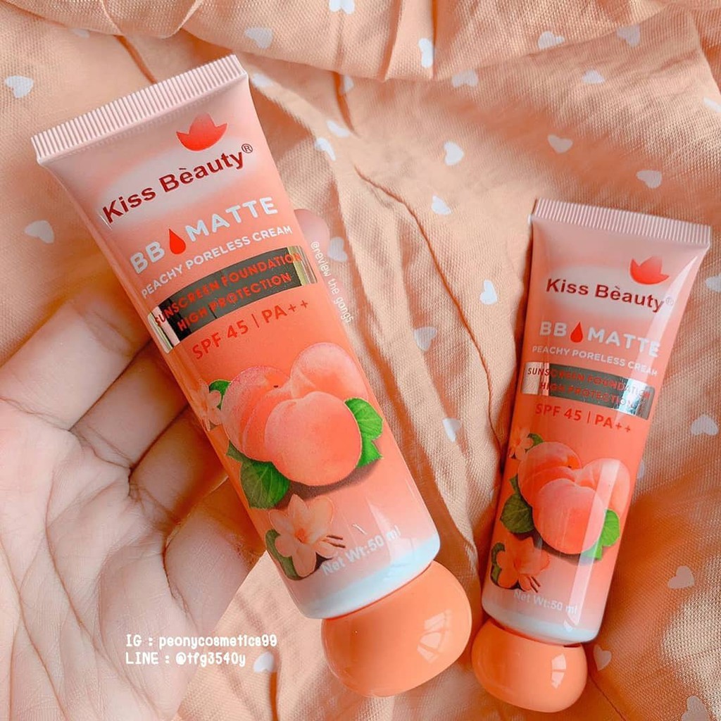 Kem nền BB Cream đào 2in1 của Kiss Beauty (có chống nắng SPF45 và che khuyết điểm)