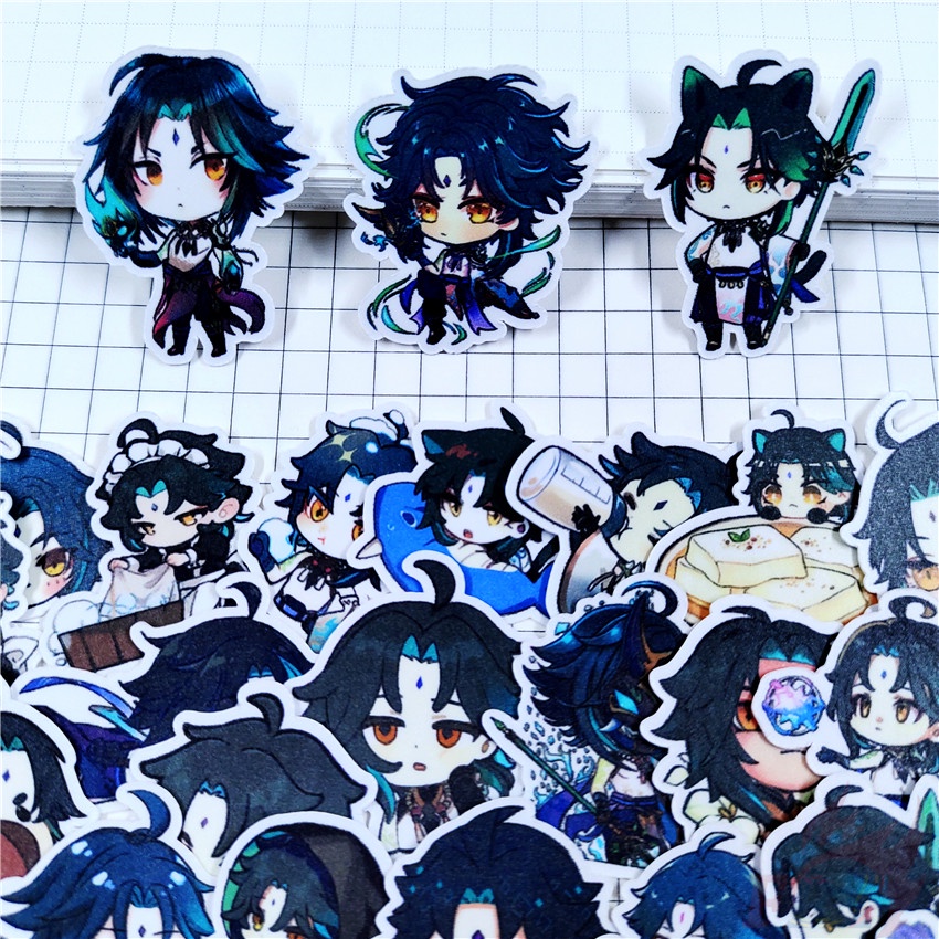 ★★★ Tác động của Genshin. Sticker Dán Trang Trí Nhật Ký Mini Xiao Q-1 ★★★ 60 Miếng Dán Trang Trí Album Thời Trang (Size: 2~3cm)