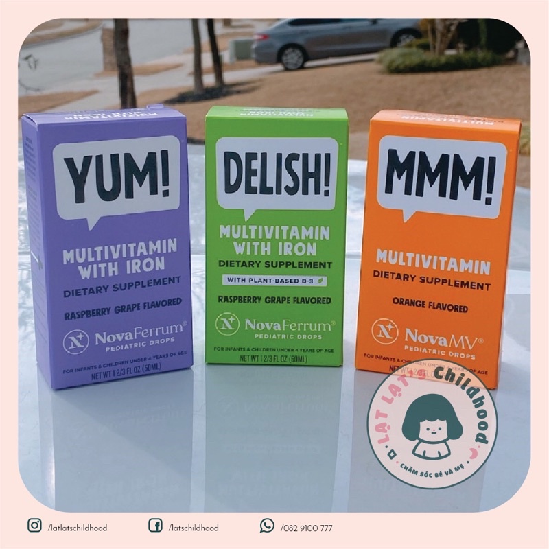 Vitamin Tổng Hợp Multivitamin Novaferrum Yum/Delish bổ sung Sắt & D3