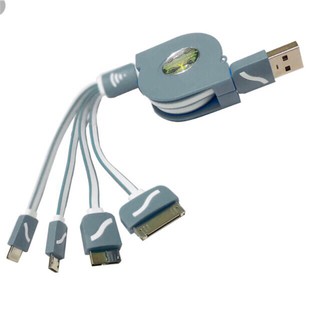 (M03) Cáp sạc 4 đầu dây rút chống rối