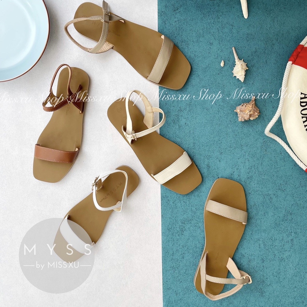 Giày sandal nữ bệt bản ngang da thật thời trang MYSS - SD119