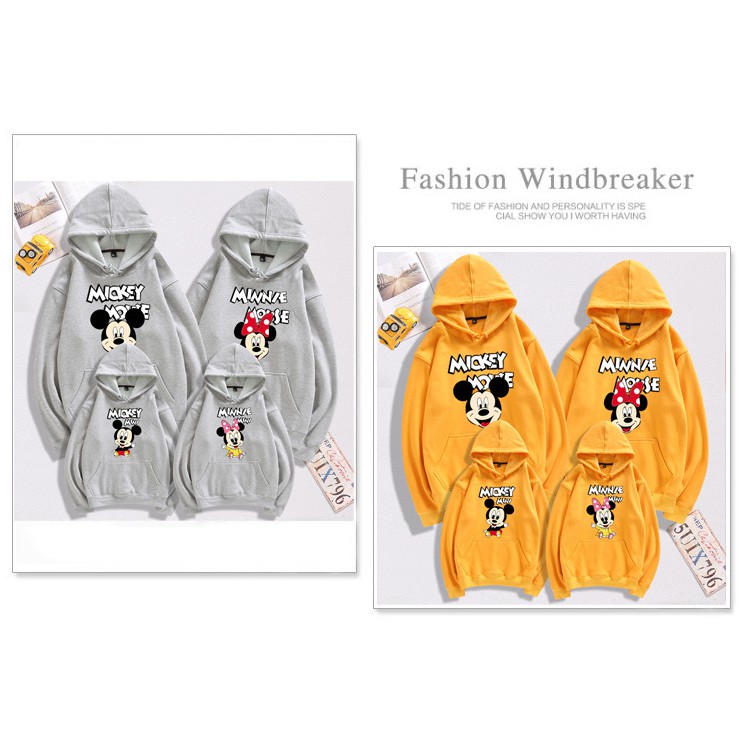 Áo Hoodie Gia Đình Familylove - Áo Hoodie Nón/Túi Mickey Dễ Thương Chất Liệu Nỉ Da Cá Cao Cấp