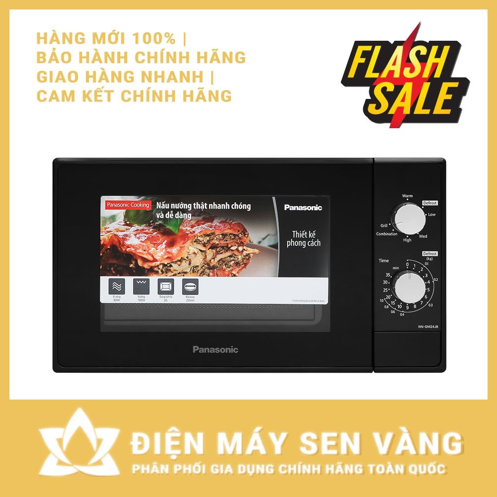 Lò vi sóng có nướng Panasonic PALM-NN-GM24JBYUE 20 lít - 5 MỨC CÔNG SUẤT (Màu đen)