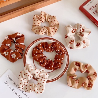 Scrunchies thun cột vải tone nâu be