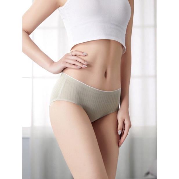[Giá sỉ] [ ĐƯỢC CHỌN MÀU] Quần Lót Cotton Gân Tăm Không Đường May Ép Mượt