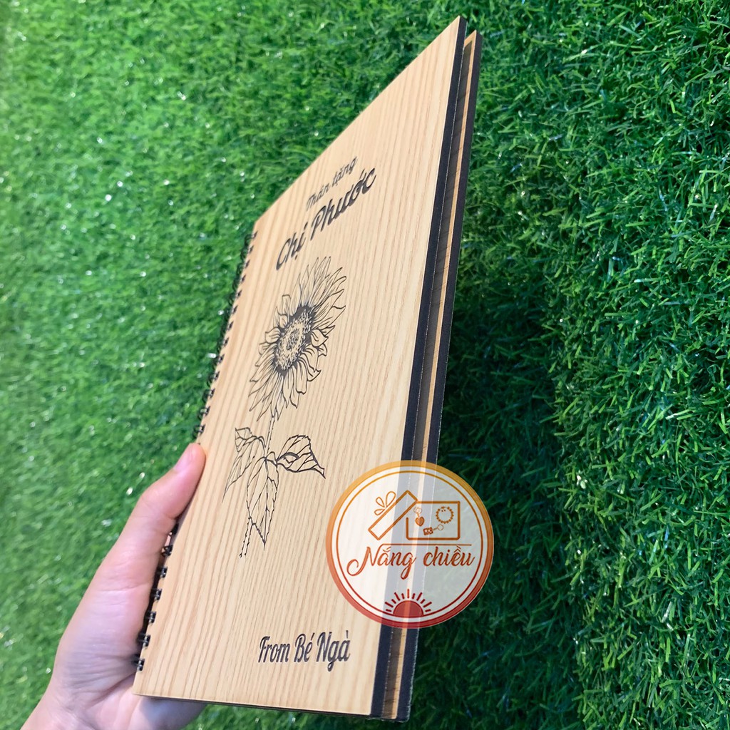 Sổ tay Notebook bìa gỗ cứng - Món quà ý nghĩa tặng tngười thân yêu - Sổ 100 trang dày dặn