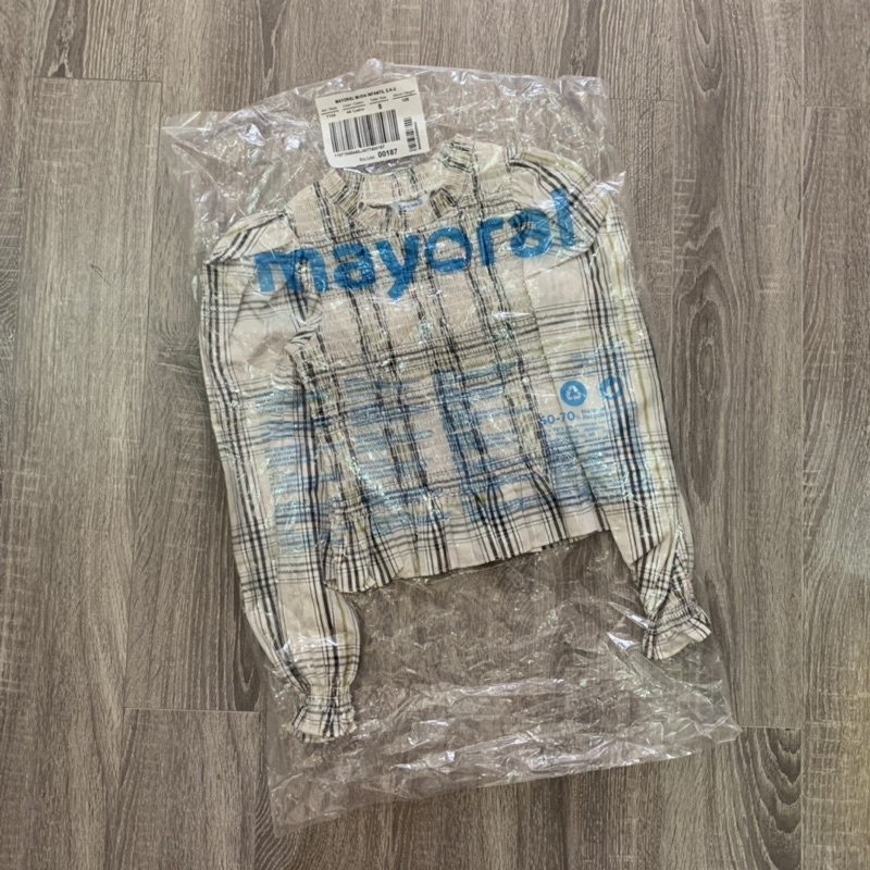 Áo kẻ tay bồng smock mayoral xuất dư xịn cho mẹ và bé