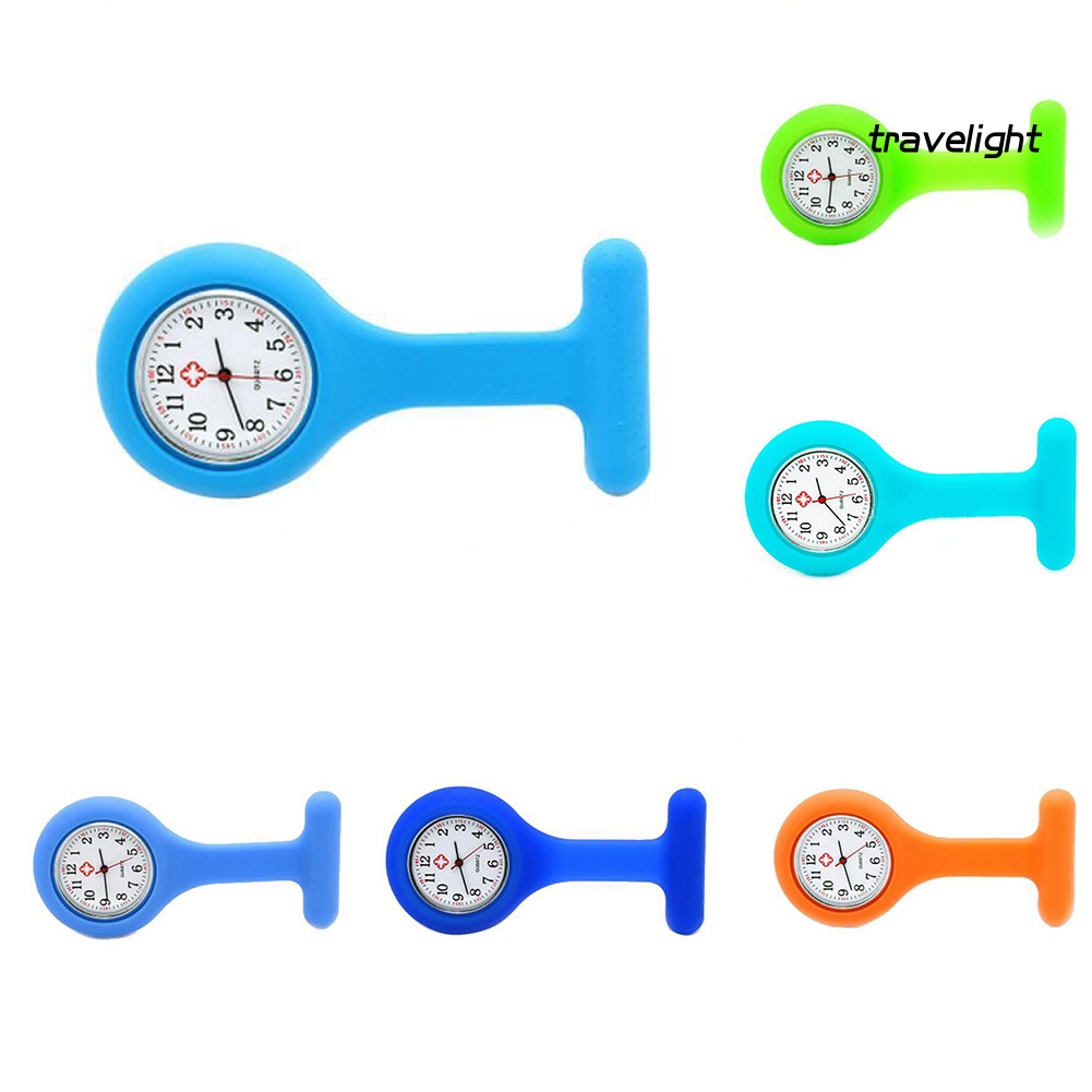 【TL】Silicone Nurse Watch Brooch Fob Pocket Tunic Quartz Movement Watch Watches