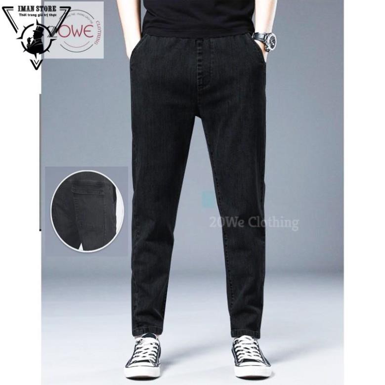 Quần Jean, Baggy, jeans, bò nam, túi hộp 2 mầu đen xanh, ống xuông,rộng mã TH-01 style hàn quốc