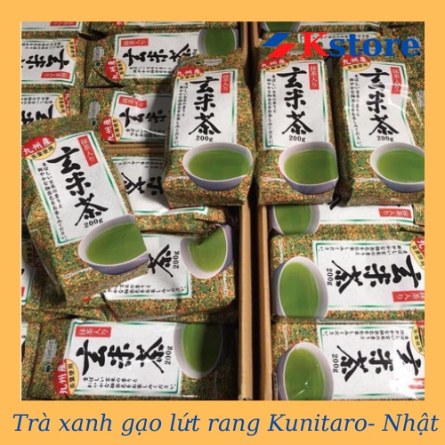 Trà xanh gạo lứt rang Kunitaro Nhật Bản gói 200gr