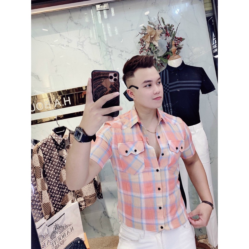 Sơ mi ngắn tay nam chất cotton mềm, cam kết hình ảnh không giống hình được đổi trả cho shop, mẫu mới nhất