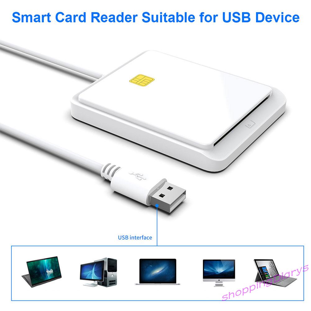 ✤Sh✤ USB 2.0 Smart Card Reader for CAC IC ID Bank SIM Card Windows 7 8 10 Vista