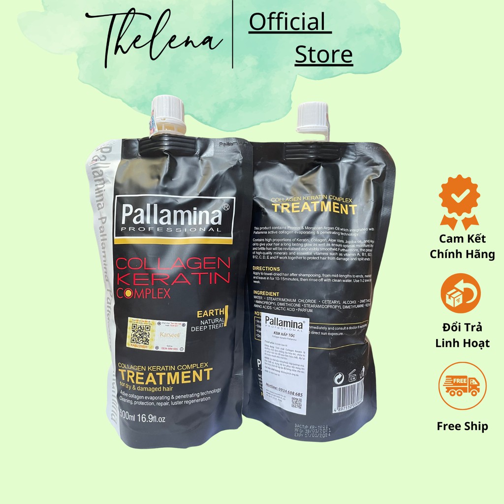 Kem Ủ Tóc Collagen Keratin Pallamina Phục Hồi Tóc Khô Xơ Hư Tổn Chẻ Ngọn| Dầu Ủ Hấp Tóc collagen keratin siêu mượt