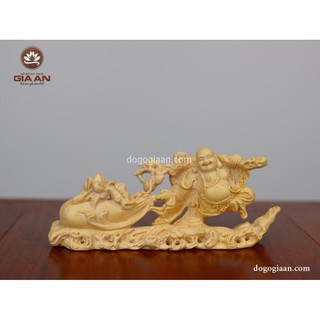 Tượng Di Lặc Để Xe Ô Tô Bằng Gỗ Hoàng Dương