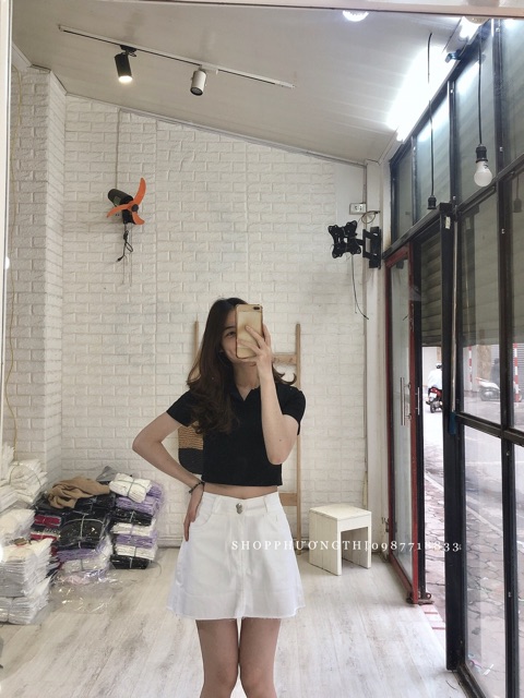 Áo croptop cổ đức nhiều màu hót 2020 ( hình shop tự chụp ) | BigBuy360 - bigbuy360.vn
