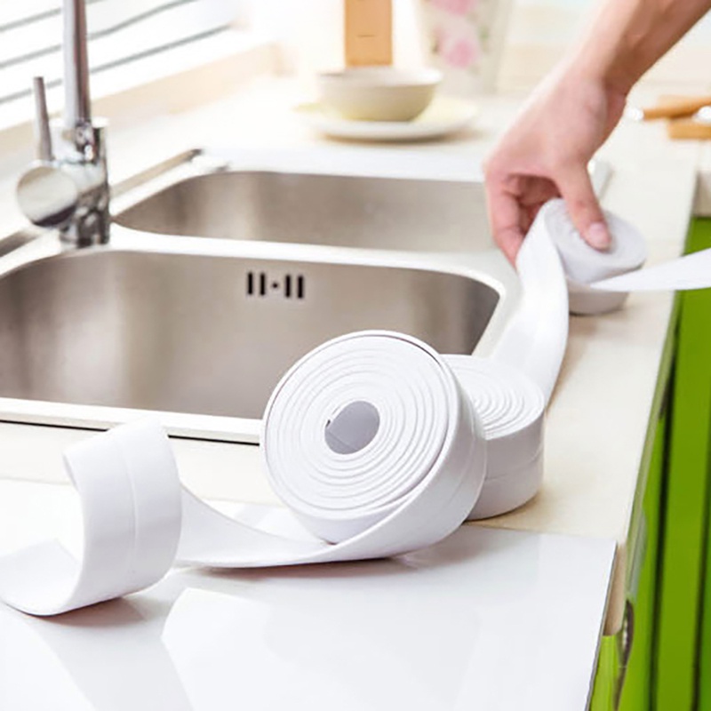 Cuộn Băng Keo Dán Viền Bồn Rửa 3.2M Bằng PVC Chống Nước Cho Nhà Bếp Nhà Tắm