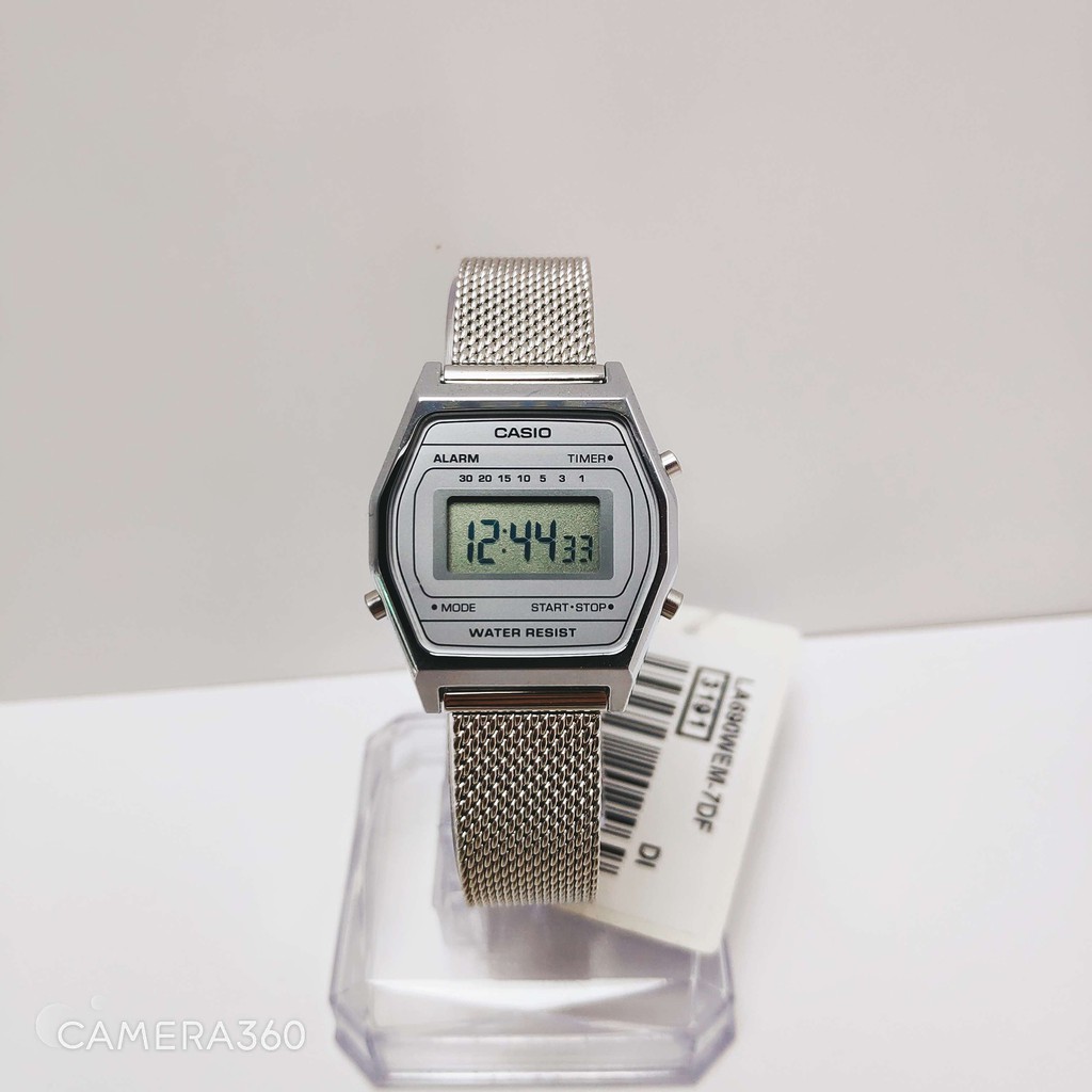 Đồng Hồ Thời Trang Nữ Casio LA690WEM-7DF Dây Thép Lưới, Điện Tử