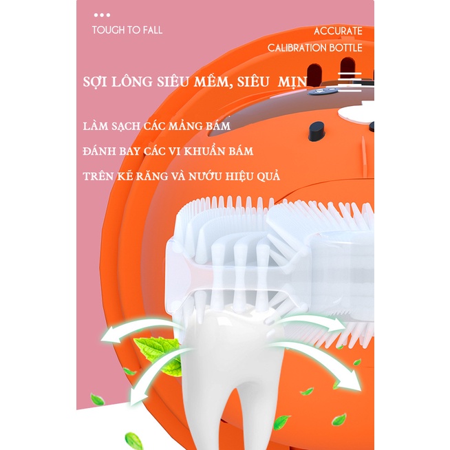 Bàn chải điện cho bé từ 2 tuổi Maser V9, Bàn chải đánh răng điện chữ U silicon an toàn cho bé [TẶNG 01 KEM ĐÁNH RĂNG]
