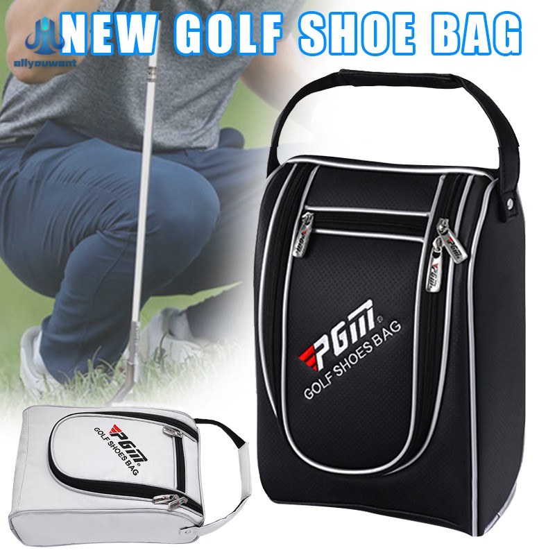 Túi Đựng Giày Đánh Golf Bằng Da Pu Chống Thấm Nước Có Khóa Kéo 2 Chiều Sức Chứa Lớn Cho Nam Nữ