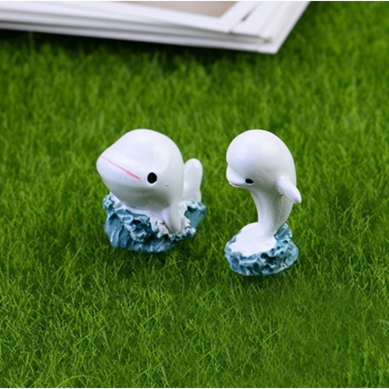 Set 2 Cá Heo Trắng Trang Trí Sân Vườn