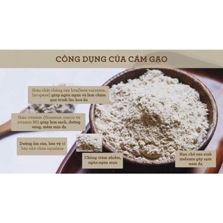 Bột cám gạo sữa nguyên chất hữu cơ - Trắng da, dưỡng ẩm, mờ thâm sạm