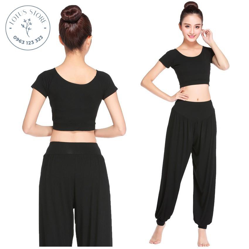 Bộ tập yoga alibaba múa bụng B01 áo croptop khoe bụng  - Lotus Store