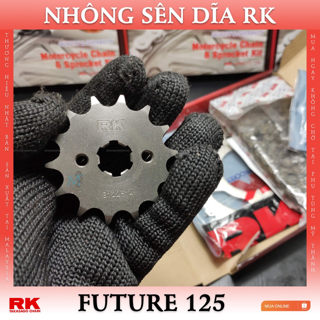 Nhông sên dĩa RK xe Future 125 thương hiệu  RK Nhật Bản