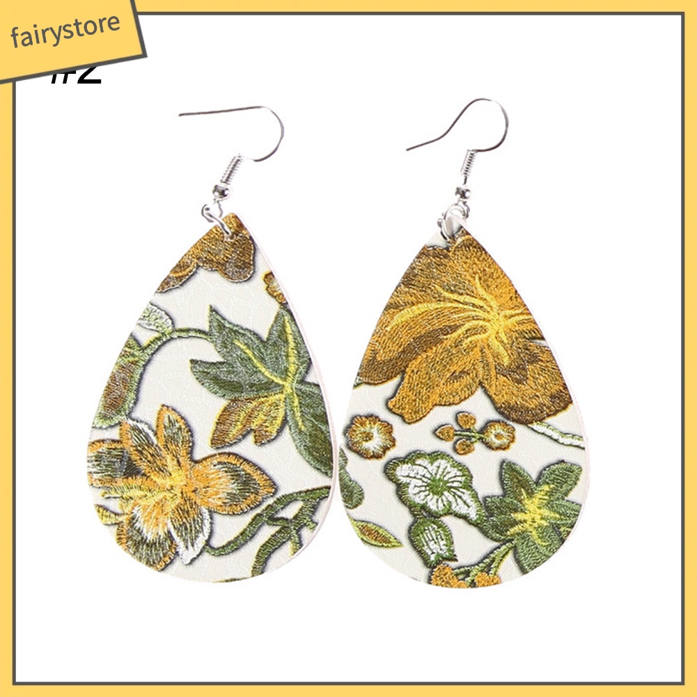 Khuyên tai dáng dài hoạ tiết thêu thời trang cho nữ