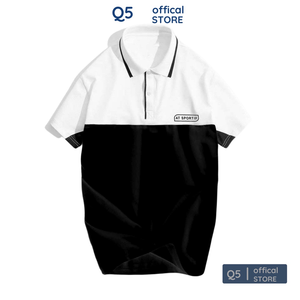 Áo PoLo Nam Q5 phối màu vải cá sấu cotton CVC chuẩn form, trẻ trung, thanh lịch