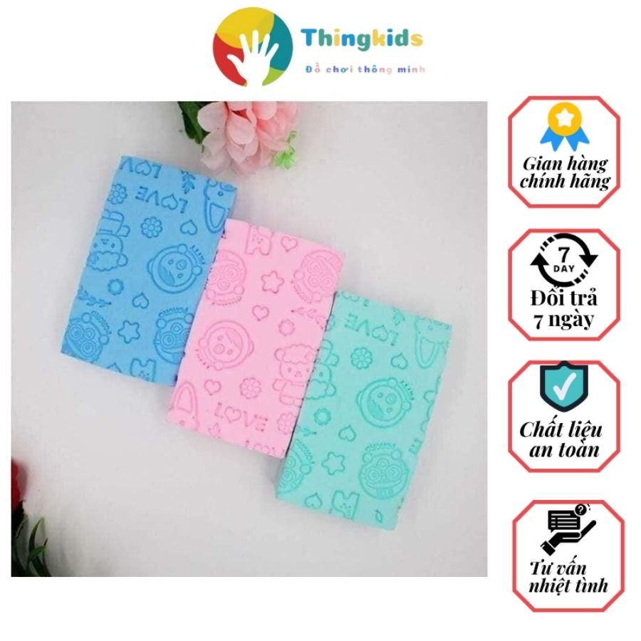 Bông tắm tạo bọt silicon kỳ ghét cọ lưng tẩy da chết - Thingkids
