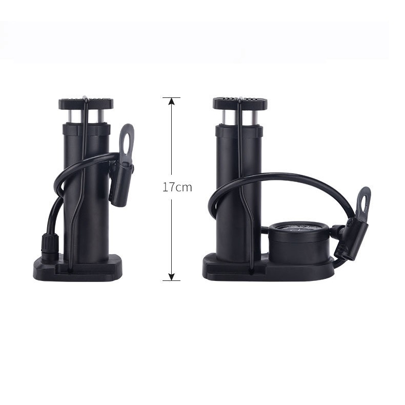 Bơm Xe Đạp Có Đồng Hồ Đo Áp Suất Hợp Kim Nhôm Loại Đạp Chân Cao Cấp - Dùng Cho Xe Đạp Xe Máy Ô Tô Trái Banh